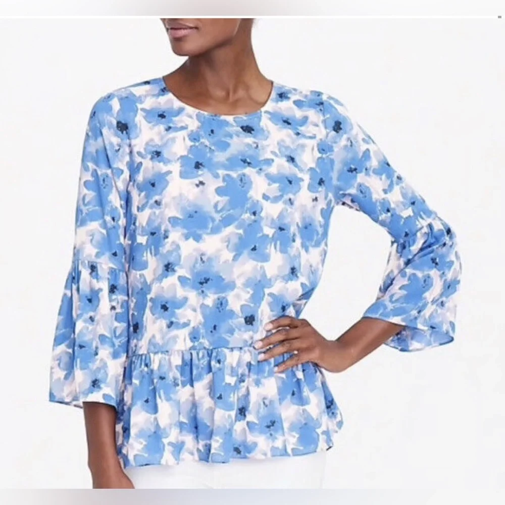 J.Crew Women’s‎ Floral Peplum Blouse Size S